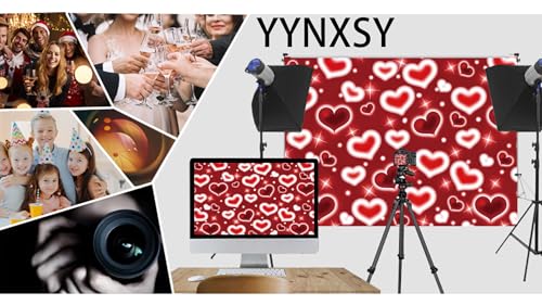 YYNXSY 7x5ft Red Heart Backdrop 90s Backdrops for Photoshoot Valentines Decor Banner Birthday Props YY-5028 - color: Clear