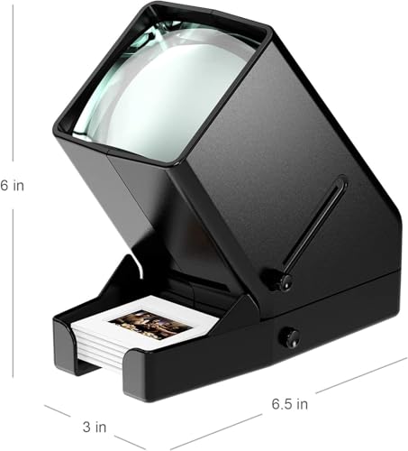 DIGITNOW 35mm Slide and Film Viewer, 3X Magnification, Battery Operation, LED Lighted Illuminated Viewing –for 35mm Slides & Positive Film Negatives(4AA Batteries Included)