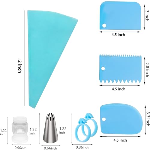 Piping Bags and Tips Set, Cake Decorating Kit - 24 Stainless Steel Piping Tips, 2 Reusable Silicone Pastry Bags, 3 Scrapers - Complete Baking Supplies for Cupcakes, Cookies, and Cake Decorating - size: Small Size(33 PCS)