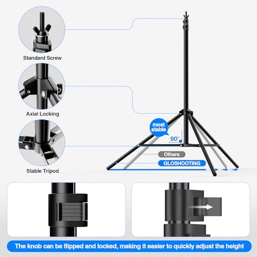 Photo Video Studio Large 20x7ft Adjustable Backdrop Stand, Photography Background Support System Kit with 310° Angle Rotatable Connector, 8 Clamps, 3 Sandbags and Carrying Bag - size: 7x20ft