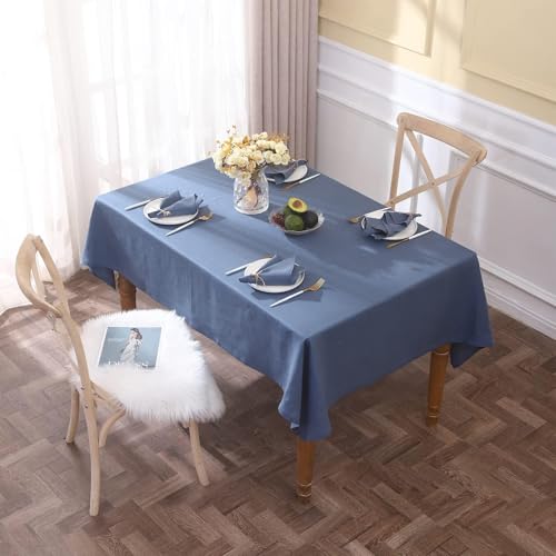 Simple&Opulence Textured Tablecloth 100% Linen Table Cloth, Kitchen Dinning Tabletop Decoration, for Outdoor and Indoor Use (Classic Blue, 60"×84") - color: Classic Blue, size: 60" x 84" (Rectangular)