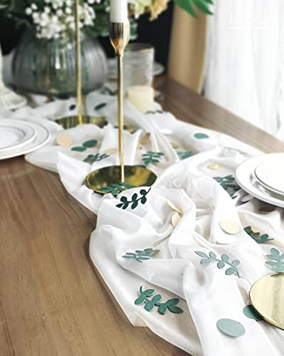 Baby Shower Confetti Scatter Table Decoration Supplies Golden Green Eucalyptus Greenery Branches Nature-Theme Party Bridal Shower Party Wedding Nursery Decor 210 pcs - color: Atrovirens