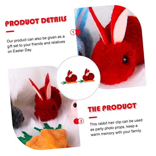2pcs Plush Hair Clips Carrot Design for Boy Girl Cute Cartoon Hair Accessories for Girls for Easter Celebrations and Party Photo Props