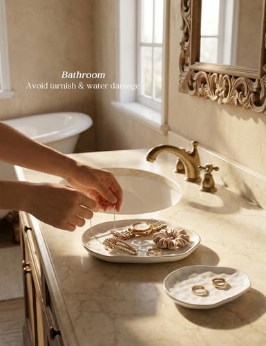 AISBUGUR Jewelry Dish Set of 2, Large Jewelry Tray for More Jewelry Ring Dish Jewelry Bowl with Beautiful Package and Greeting Card Perfect for Birthday Gifts for Women - style: Set of 2-Cloud