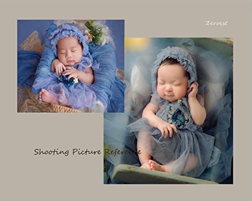 Zeroest Newborn Photography Prop Outfits Girl Lace Outfit Set Baby Girl Photo Shoot Infant Princess Photos - color: Grey