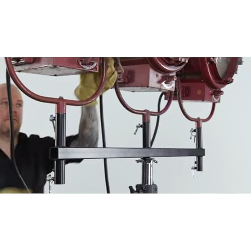 Kupo Junior Multi Header Lighting Bar, Steel Rigging Accessory with 5 Junior Receivers for Photography and Video Studio Mounting, 40" - Silver (KG004111)