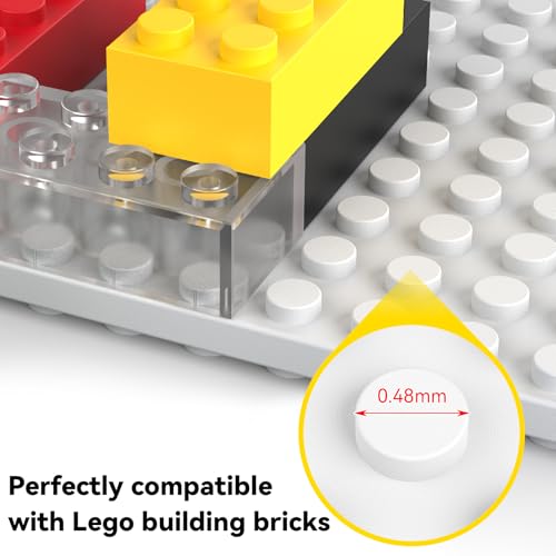 BlissBox 4-Pack Large Display Shelves for Wall Compatible with Lego Building Bricks, 11.3x6.3inch Dual-Sided 36x20 Studs for Brick Display and Storage, for Medium & Large Brick Builds, White - color: White