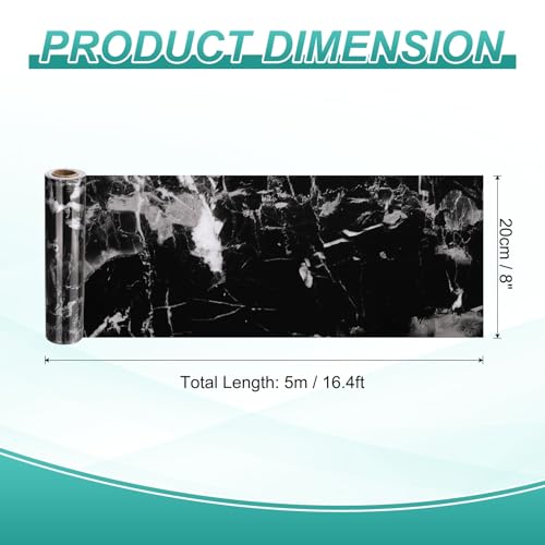 HARFINGTON Wood Grain Wallpaper Border 8" x 16.4ft PVC Self-Adhesive Textured Frame Sticker Waterproof Wall Decorative Wallpaper for Floor Door Table Cabinets Desk, Black White - color: Black/White, size: 8" x 16.4ft