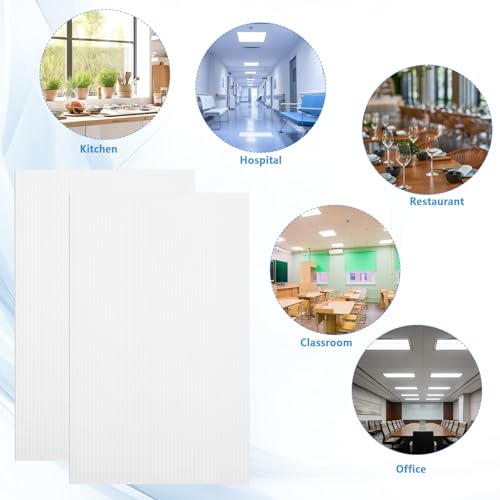 12 Pack Fluorescent Light Covers,23.7"x47.7"x0.2" Milky White Polycarbonate Diffuser Panels,Cuttable Ceiling Light Covers for 2x4ft Drop Ceiling Fixtures,Replacement for Office Classroom Hospital Home