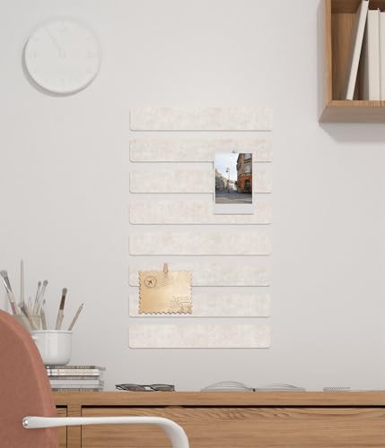 Cork Board Strips for Walls, 13" x 2" Felt Bulletin Board Bar Strip, 8 Pack Long Pin Board with Push Pins and Clips for Picture Photos, Oatmeal - color: Oatmeal