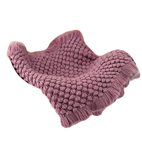 Zeroest Baby Photography Props Basket Braid Wool Wrap Newborn Photo Shoot Baskets Filler Posing Stuffer Background Blanket (Cmeo Brown) - color: Cmeo Brown