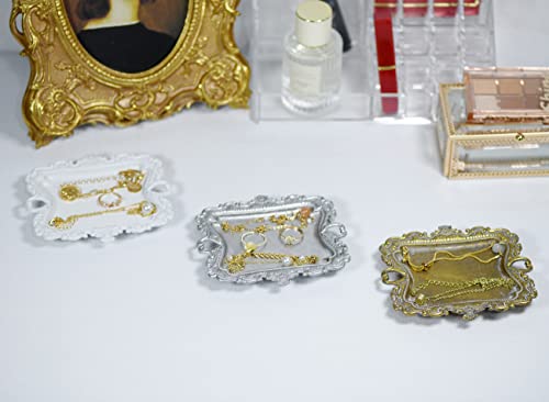 Funly mee Antique Trinket Dish Vintage Jewelry Tray, Ring Holder (White, S) - color: White, size: Small