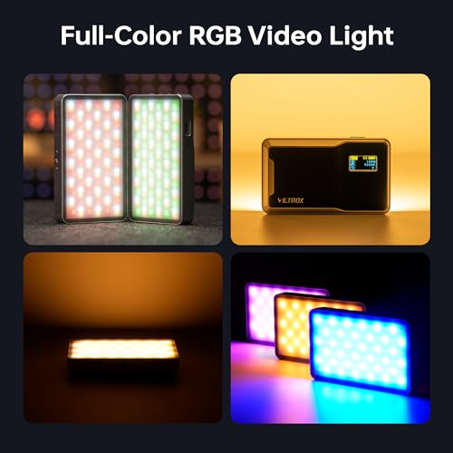 RGB Video Light Kit, 6000mAh Portable Camera Light 8W Output Power, LED Video Light Panel, 2500-8500K CRI TLCI 97+ Photograhy Lighting, with Mini Tripod, 60cm Reflector - size: 8W Kit with Reflector/Tripod