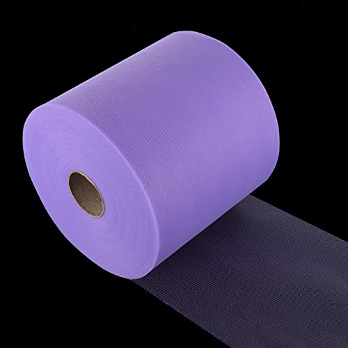 Tulle Fabric Roll, 6” by 200 Yards (600FT) Tulle Organza Fabric Spool for DIY Tutu Skirt Baby Shower Decor Wedding Backdrop Crafts Birthday Party Supplies (Lavendar) - color: Lavendar