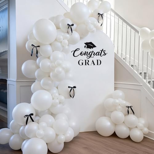 2026 Graduation Decorations - 6.6Ft DIY Balloon Arch with Bows Backdrop Kit - Class of 2026 Grad Photo Party Decor Supplies for College High School