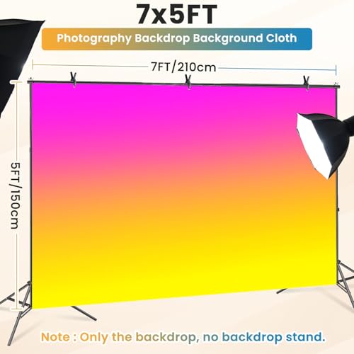 5x7ft Photography Backdrop Abstract Pink Orange Yellow Gradient Smooth Color Blend Photo Backdrop Photography Background for Photoshoot Portrait Video Party Photo Studio Prop Booth - color: Color8