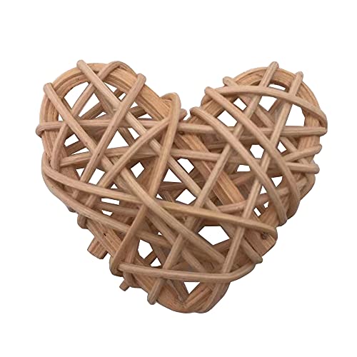 2.75 Inch 70MM Heart Rattan Ball Sepakraga Vase Filler Ball Craft Photo Shooting Props for Garden Home Decor Christmas Tree Ornament Wedding Valentine's Day Baby Shower (Natural 7cm 20pcs) - color: Natural 7cm 20pcs