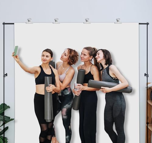 10ft Adjustable Backdrop Stand Kit, Heavy-Duty Photography Background Support System with Clamps & Carry Bag, Photo Video Studio Backdrop Stand for Parties, Weddings, Green Screen & Banner Display - color: Black