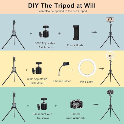12'' Ring Light with Stand 75'' Tall & Phone Holder, 100+ Color Modes Selfie Light with Tripod Stand, Big LED Circle Lights for iPhone/Android/Camera/YouTube/Makeup/Live Stream/TikTok/Video - size: 12 inch - 29 RGB Lighting Modes
