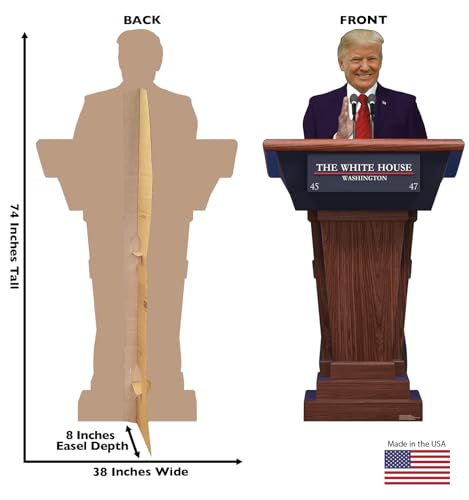 Cardboard People Trump Podium Life Size Cardboard Cutout Standup - 2024 Donald Trump - color: Trump Podium