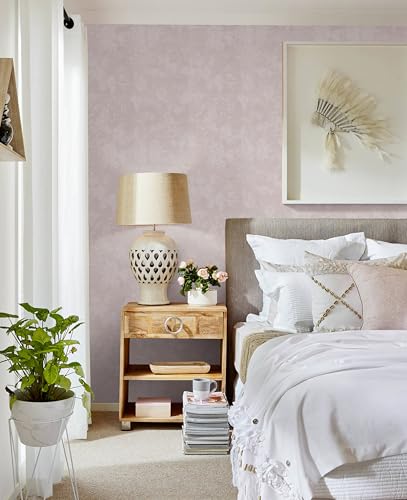 Erfoni 394"x15.7" Pink Floral Embossed Wallpaper for Bedroom Decorative DIY Peel and Stick Wallpaper Flower Textured Removable Contact Paper Light Pure Pink Self Adhesive Wall Paper Vinyl Rolls - color: Pink, size: 15.7" x 394"