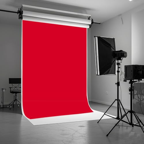 5X7ft Red Backdrop Background for Photography Photo Booth Backdrop for Photoshoot Background Screen Video Shooting Parties Curtain Back Drops - color: Red, size: 5x7ft