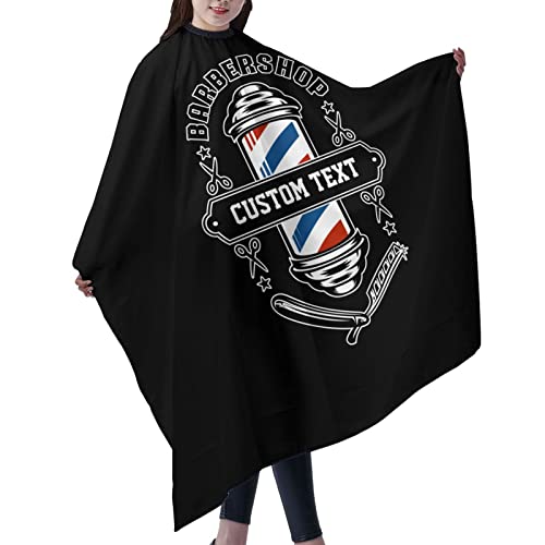 Custom Waterproof Barber Cape Hairdresser Cape, Add Your Photo Text Personalized Barber Shop Salon Cape for Men, Customized Hair Cutting Cape for Home Salon Barbershop - color: Barber Shop-7