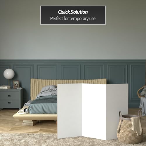 3 ft. Short White Temporary Cardboard Folding Screen - 3 Panels - size: 3 ft Short - 3 Panel