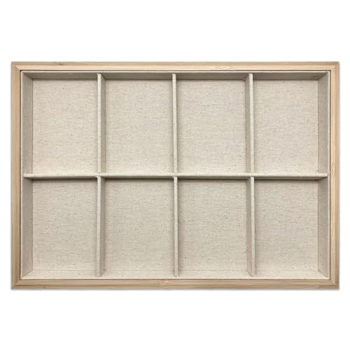 The Display Guys - Stackable Jewelry Tray and Organizer - for Drawers, Dressers, Store Display (8 Compartments, Bamboo Suede) - color: Bamboo Suede, size: 8 Compartments