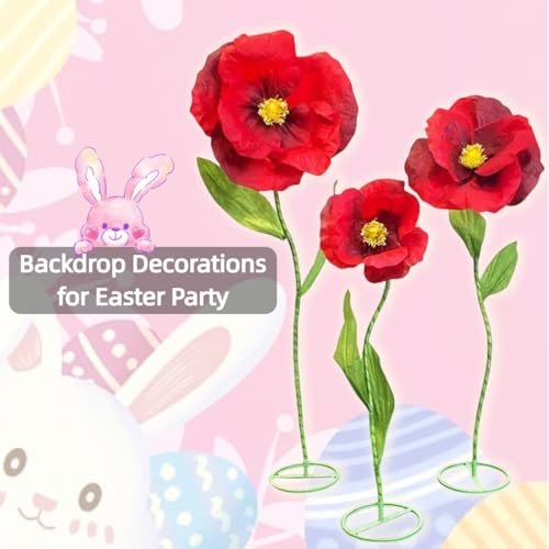 Giant Flowers for Decoration, 5.9 ft Large Artificial Flowers indoor/Outdoor, Giant Paper Flowers for Wedding, Birthday, Easter Party, Mother's Day Backdrop, Shop Window, Photography Props - color: Blue, size: 1 Base