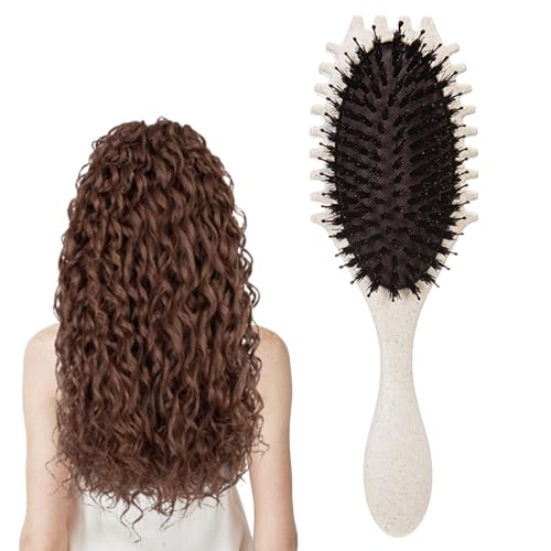 Hair Brush For Fine Hair, Curl Defining Brush For Women Soft Hair Detangler Brush (Beige) - color: Beige