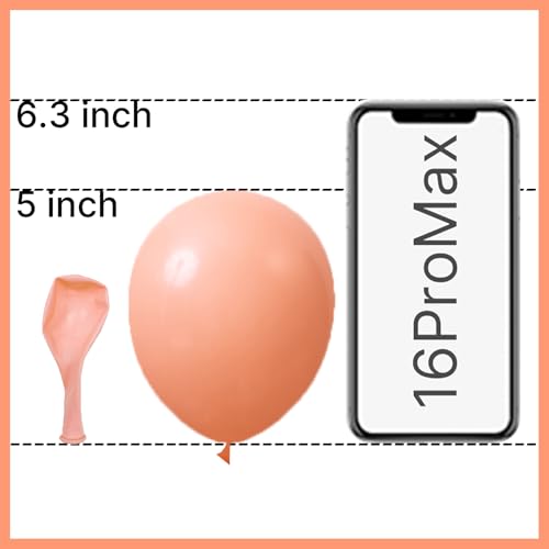 PartyWoo Peach Balloons 50 pcs 5 Inch Small Mini Pastel Light Orange Peachy Pink Latex Balloons for Wedding Baby Shower Gender Reveal Graduation Birthday Party Decorations Peach-Y21 - color: Peach-y21, size: 5 inch
