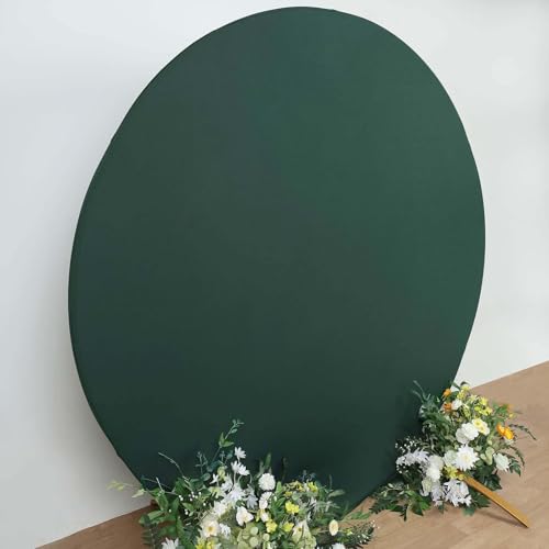 Efavormart 7.5ft Hunter Emerald Green Round Spandex Arch Cover, 2-Sided Custom Fit Backdrop Slipcover for Forest Theme Weddings and Gala Decor - color: Hunter Green, size: Round