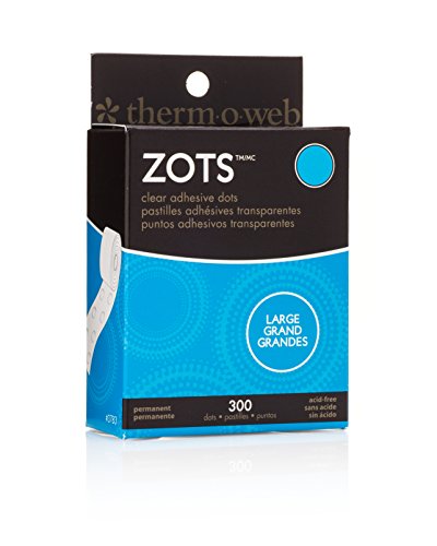 Thermoweb Zots Clear Adhesive Dots, Large, 1/2-Inch-by-1/64-Inch Thick, 300-Pack - size: Large