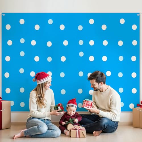 5x7ft Photography Backdrop Blue Polka Dot Gradient Effect Photo Backdrop Photography Background for Photoshoot Portrait Video Party Photo Studio Prop Booth - color: Color9