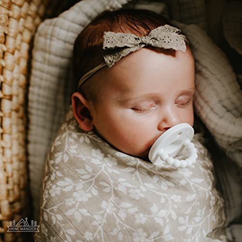 Mini Wander Swaddles for Newborns Muslin Swaddle Blankets - Breathable Soft Receiving Blanket Baby Essentials | 47 x 47 Cotton - Magnolia Tree (Gray) - color: Magnolia Tree (Gray)