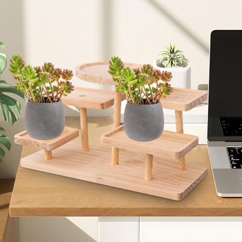 Display Riser Stand Countertop Multi Tier Solid Wood Perfume Holder Cake Stand Storage Rack for Doll Craft Figurine, 5 Layer - color: 5 Layer