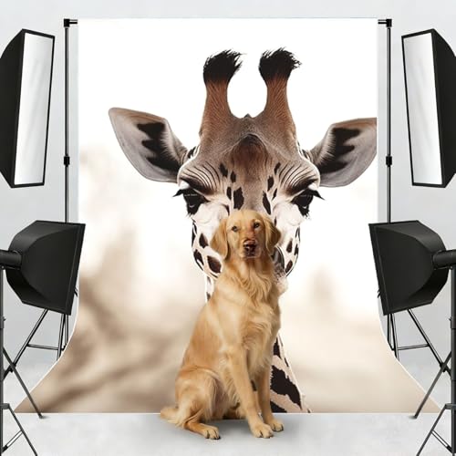 Giraffe Backdrop Background for Photography 5x7ft Photobooth Professional Photo Backdrop Curtains Video Photography Studio Photo Backgrounds Banner BoothScreen Parties - color: Giraffe