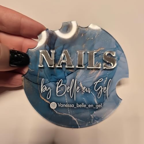Personalized 3D Nailfie Disk, Custom Nail Photo Prop with Branding Disk, Acrylic Nailfie Disc for Salon Display and Social Media, Nail Tech Photo Prop Social Media Tool