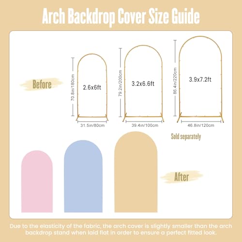 Photo Backdrop Arch Beige Spandex Covers for 6ft Arch Back Drop Stretchy Fabric Covers Baby Shower Wedding Anniversary Party Decoration Events Decor - color: Champapne, size: 2.6x6ft