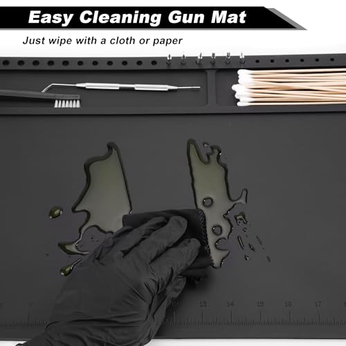 Gun Cleaning Mat 48"x16", Extra Large Magnectic Gun Mat for All Guns Anti-Slip Rubberized Workbench Mat for Pistol and Rifle - color: Black