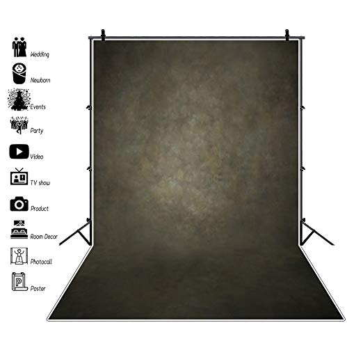 Haoyiyi 6.5x10ft Dark Olive Green Photography Backdrop Vintage Texture Abstract Old Vinyl Photo Background Baby Shower Birthday Party Banner Decoration Adult Kids Personal Portrait Photo Studio Props