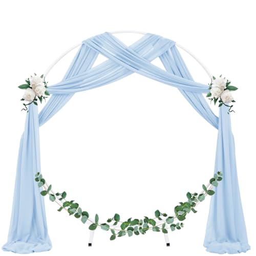 Socomi Wedding Arch Draping Fabric 3 Panels 29" x 19Ft Baby Blue Sheer Chiffon Curtain Drapes 6 Yards for Wedding Ceremony Birthday Party Decoration - color: Baby Blue, size: 29"W x 216"L (Pack of 3)