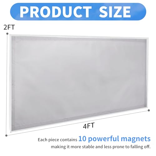 Torixqi 2pcs Fluorescent Light Covers - Light Covers for Ceiling Lights Classroom, Magnetic Light Filters for Office, Hospitals, Home 4 x 2 Feet (light grey) - color: light grey