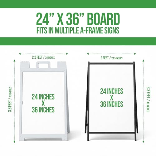 Custom A-Frame Sign Inserts with Optional Stand by BCB Print - Personalized Print Insert with Your Photo, Text or Logo | Weather Resistant Plastic Panel for Sidewalk, Restaurant & Event | 24x36 inch - color: A-Frame Insert