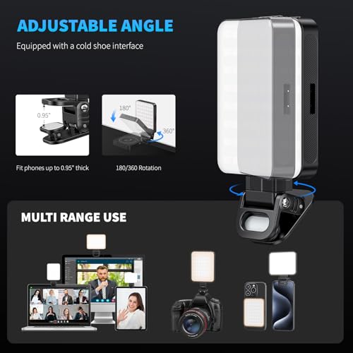 Magnetic Phone Selfie Light, 128 LED Fill Light Compatible with Magsafe iPhone, iPad, Laptop, Camera Video Light 2000mAh Recording Travel Photography