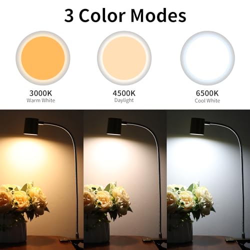 Dott Arts Desk Lamp,USB Clip On Light with 3 Color Modes,LED 10 Levels Brightness Reading Lamp, 360° Gooseneck Book Light,Eye-Care Reading Light for Home Office,Headboards Gold, DA-3.5W-01 - color: Dark Yellow