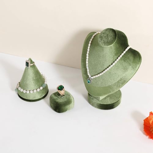 Cute Single Ring Holder for selling, Velvet Ring Display Stand for Jewelry Show, Jewelry Storage Display【Green】 - color: Green