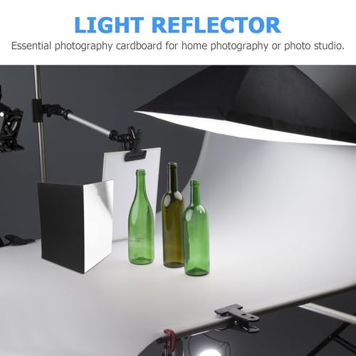 DOITOOL 2pcs Foldable Photography Reflective Boards for Camera Lighting, Portable Black and White Cardboard Diffusers, Photo Reflectors for Product and Culinary Photography, Studio