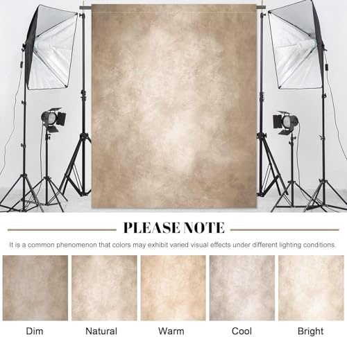 Abstract Professional Photography Backdrop for Adult Portrait Photo Studio Props Booth Background Photoshoot with Thick Ployester Roller Pocket on Top(Beige-6x7ft) - color: Beige, size: 6' W x7' H